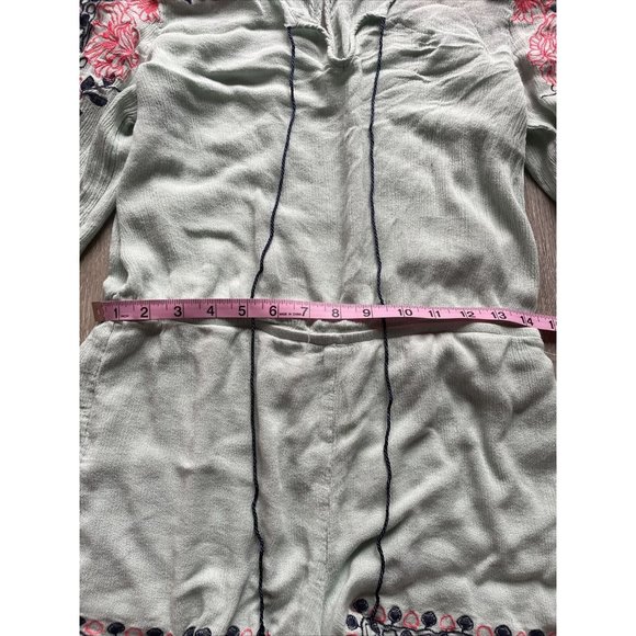 Altar’d State Long Sleeve Teal Embroidered Romper Size‎ Medium - Picture 7 of 11
